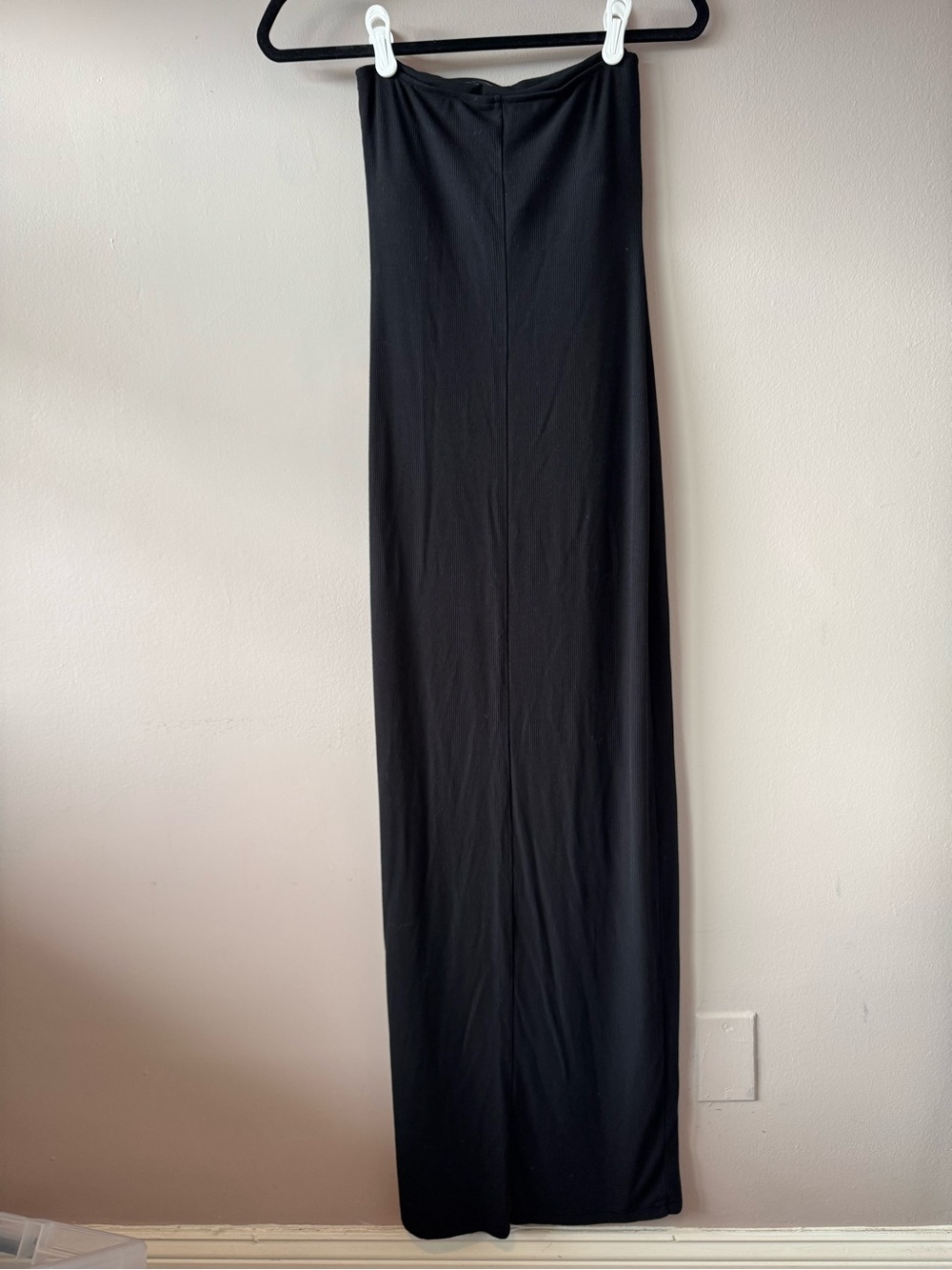 Skims Women’s Black Strapless Ribbed Maxi Fits Everybody Tube Dress Size Small - Picture 6 of 9